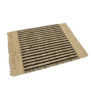 Black Cotton & Twisted Water Hyacinth Placemat