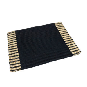 Black Cotton & Twisted Water Hyacinth Placemat