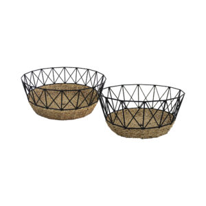 Twisted Water Hyacinth Cross Tray-16