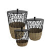 Twisted Water Hyacinth Cross Basket-16