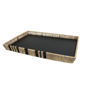 Melánge Water Hyacinth and Cotton Rentangle Tray (081R)