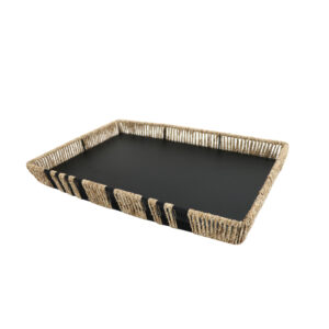 Melánge Water Hyacinth and Cotton Rentangle Tray (14R)