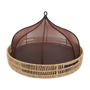 Set Cross Twisted Water Hyacinth Tray & Nylon Cover-13RDL