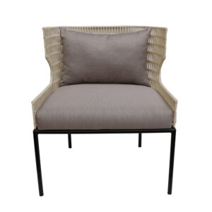 CROSS WING Lounge Chair - 4mm Cotton Rope - Rusty