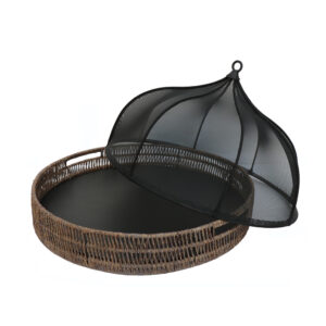 Set Cross Twisted Water Hyacinth Tray & Nylon Cover-13RDL