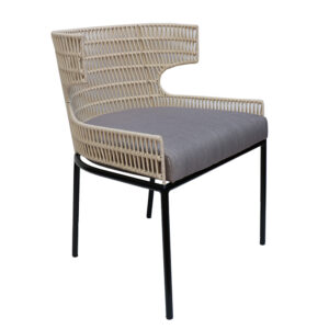 CROSS WING Dining Chair - 4mm Cotton rope - Rusty