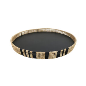 Melánge Water Hyacinth and Cotton Round Tray (13RD)