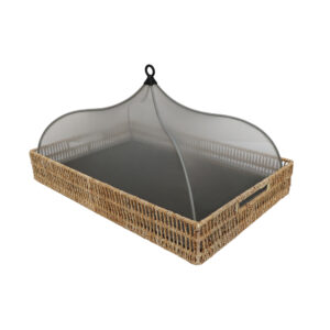 Set Cross Twisted Water Hyacinth Tray & Nylon Cover-081R