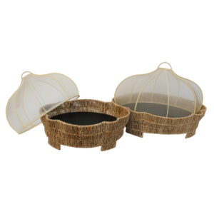 Set Onion WH Tray&Food Cover-24 Cream